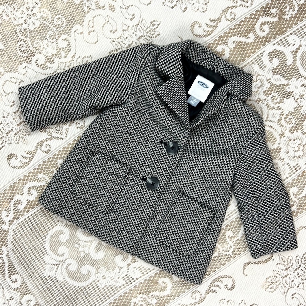 OLD NAVY | 🖤🤍 Black & White Nailshead Pattern Button-Up Jacket